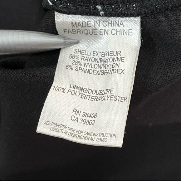 Theory Aylin Dress Womens 6 Black Ponte Knit Minimalist Long Zip Sleeve Stretch - Picture 9 of 9